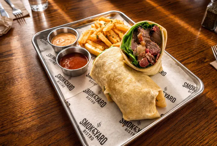 Pit Wrap with fries